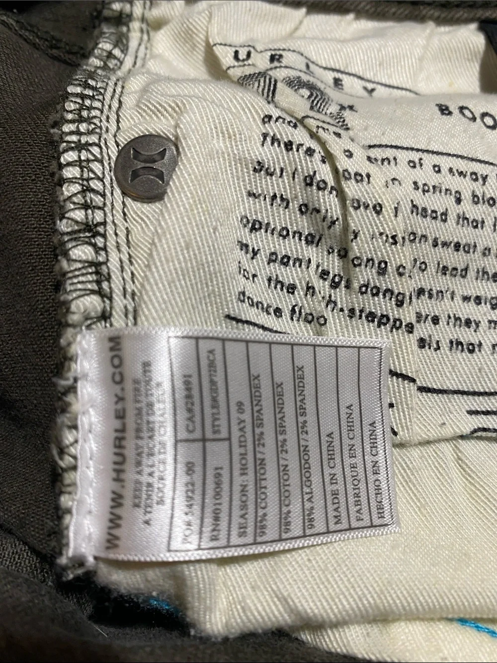Hurley Men's Olive/Taupe Slim Jeans